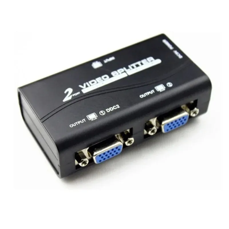 2 ports Swisger Splitter 2 façons de convertisseur adaptateur VGA VGA pour les accessoires du moniteur PC