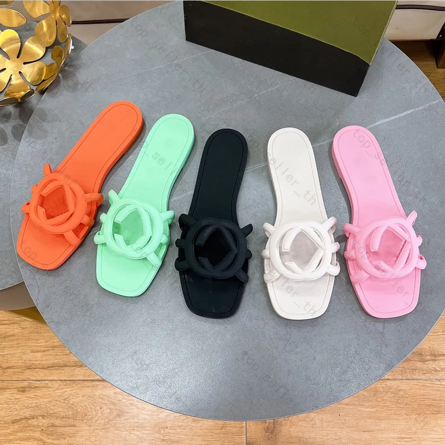 Designer Slipper Cut-Out-dia's Women Sandaal Interlocking Slide Summer Flats Heel Sandals Rubber Mule Beach Scuff Shoes