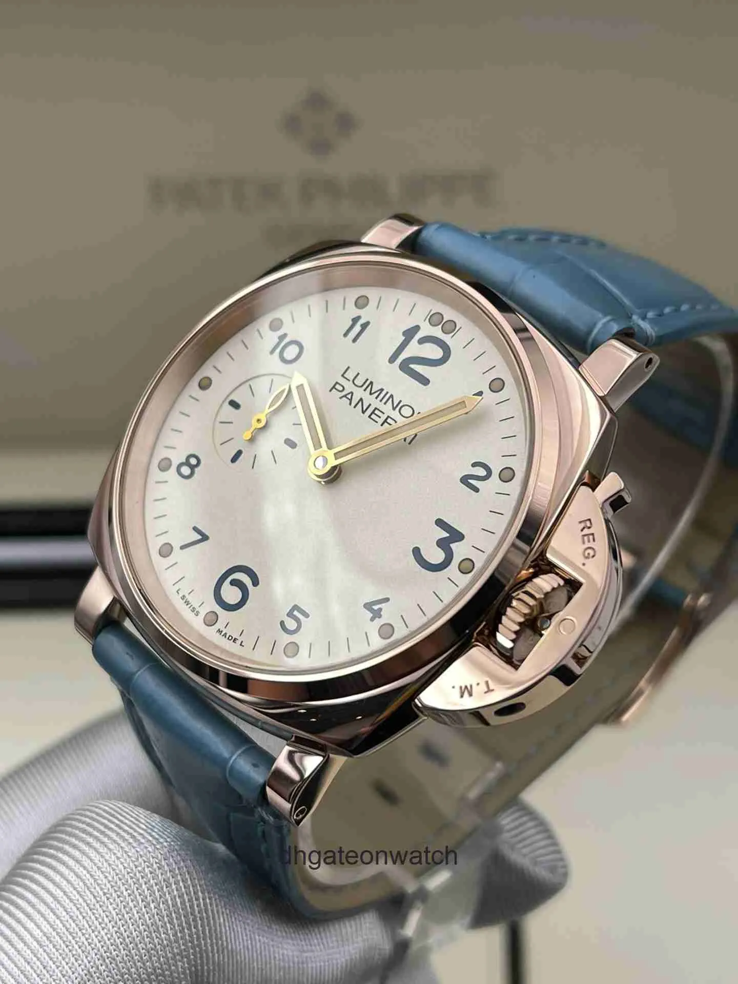 High end Designer watches for Peneraa Learn later Min Nuo 18K Rose Gold Automatic Mechanical Mens Watch PAM00741 original 1:1 with real logo and box