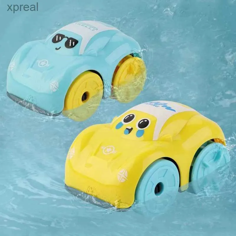 Bath Toys Childrens Shower Water Toys Abs Wintup Car Cartoon Car Baby Shower Toys Cadeaux Childrens Amphibie Car Bains de salle de bains