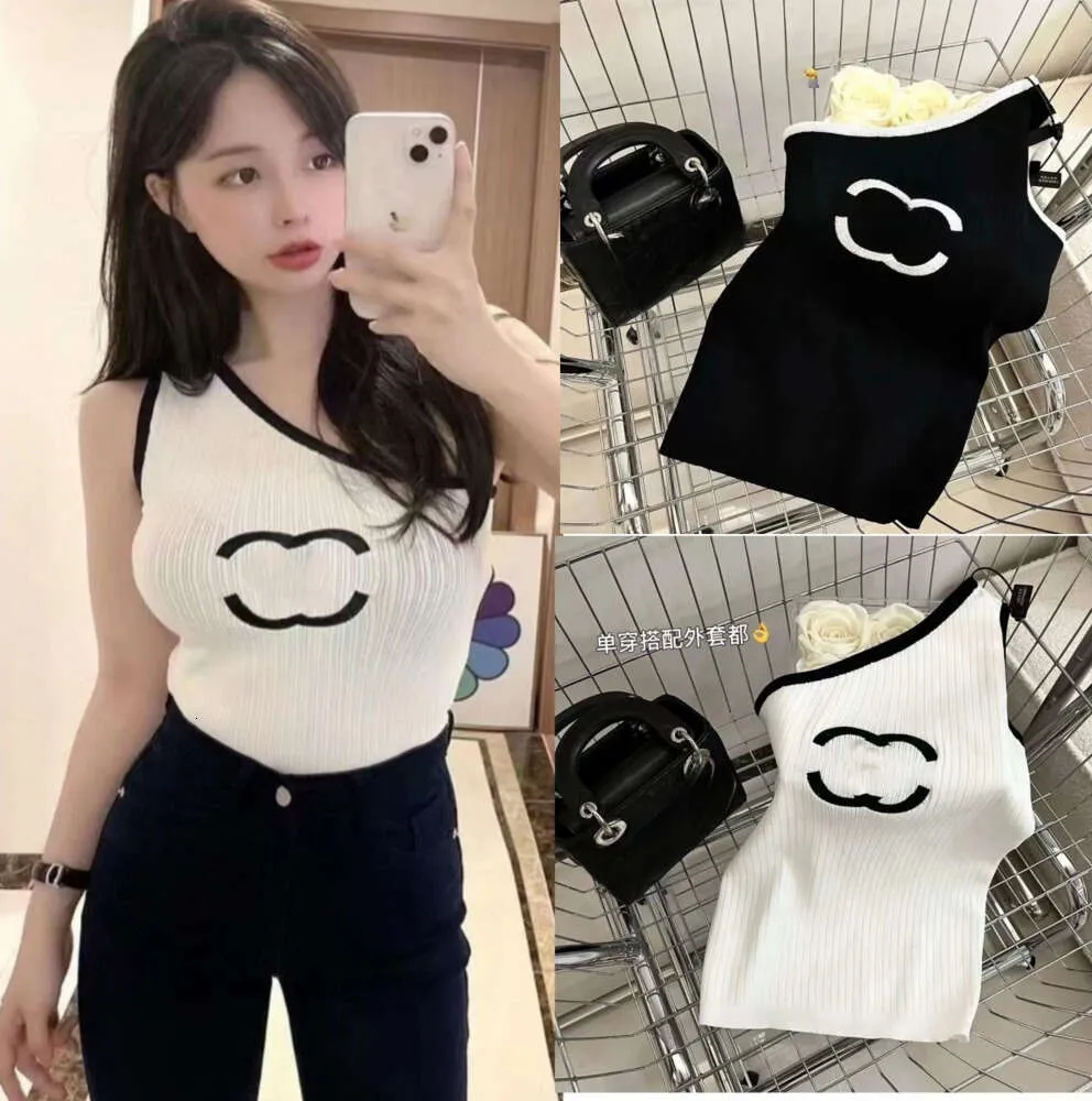 Designer Women Tank Top Embroidery Crop Tops Avancerad mode C Letter Graphic Topps Summer Sports Sticked Tanks Womens Vest T Shirts TEES PURKOVER HÖG KVALITET 76788