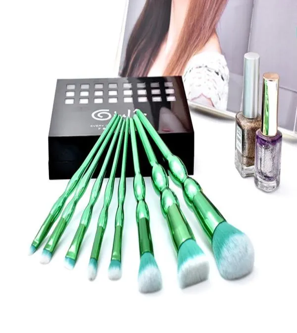 Brosses de maquillage gourde verte 8pcs Broussages de maquillage set Foundation Powder Kits Contour Brush Brush Makeup Brush Set3924072