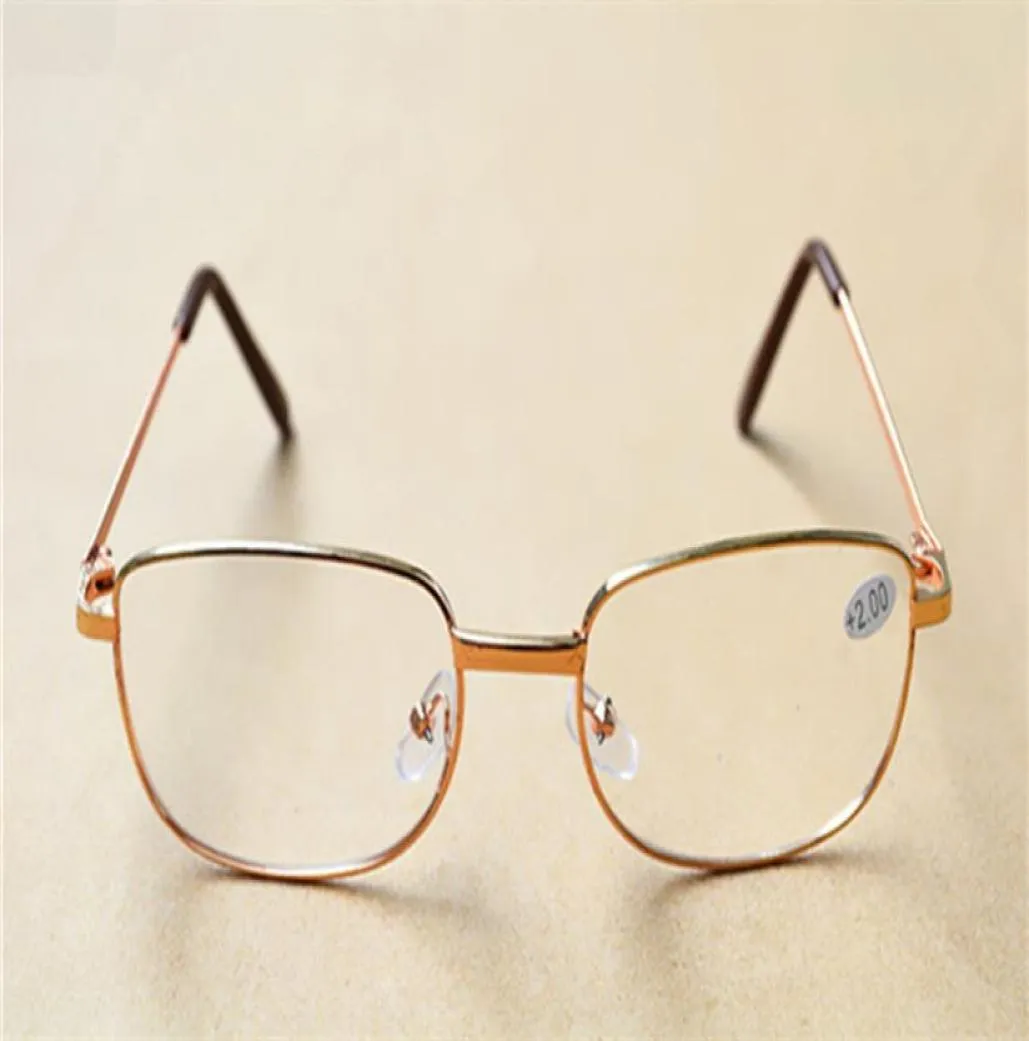 Silvergold Frame Classic unisex billiga läsglasögon män kvinnor metall ram läsglasögon diopter 100400 50pcslot5474422