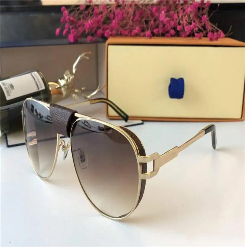 LuxuryVintage Goldbrown Pilot Sunglasses de Sol Mens Luxury Designer Sun Glases Shades with Box5999806