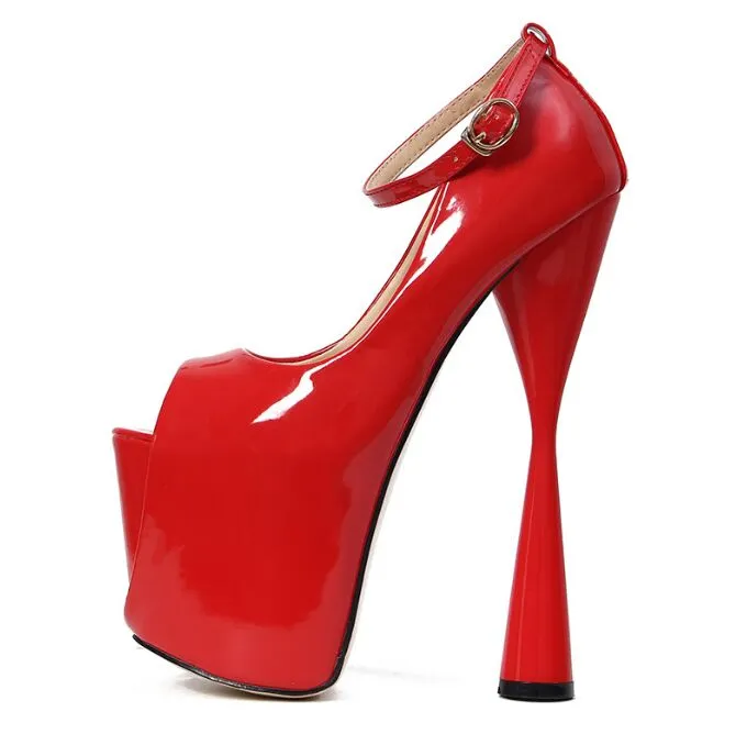 Seksowne sandały unisex 20 cm metalowe cienkie obcasy platformowe sandały platformowe buty do kostki Kobiety pompki letnie podglądanie stilettos zapatos mjer dla dziewcząt botki imprezowe