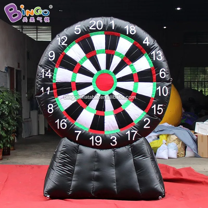 Factory Direct 4mH (13.2ft) met 6balls advertentie opblaasbaar Dart Board Shooting Games Inflatie Sport Theme Event voor kinderen Volwassen spelen met Air Blower Toys Sports