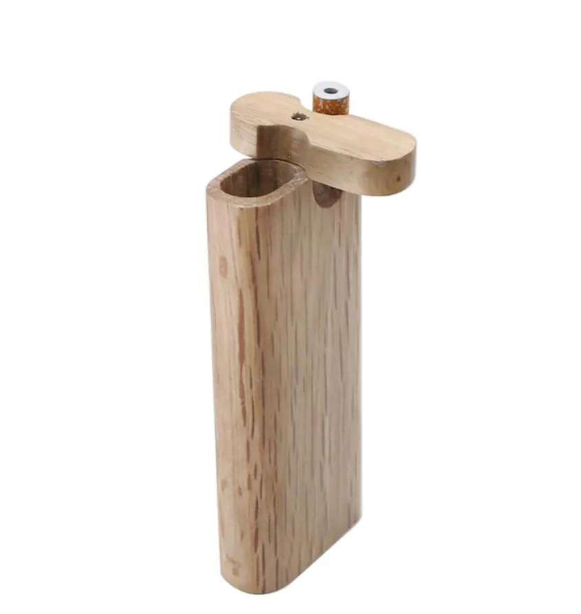 Madera Natural de madera hecha a mano con cerámica un hitter de metal gancho de limpieza de metal tubos de fumar portátiles9875707