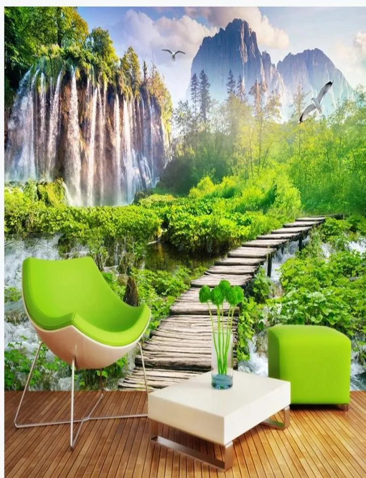 美しい景色の壁紙風景の滝の壁紙庭の風景背景壁背景絵画6092761