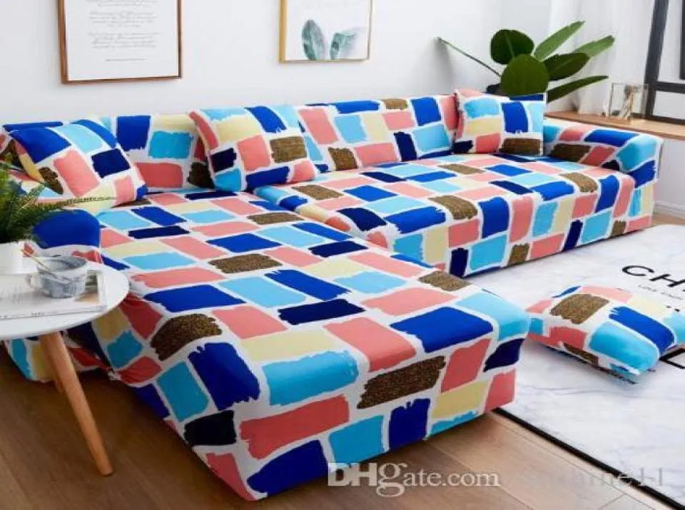 Sofa Cover Set Geometric Couch Cover Sofa élastique pour le salon PETS COYER CHAISE Longue4934722