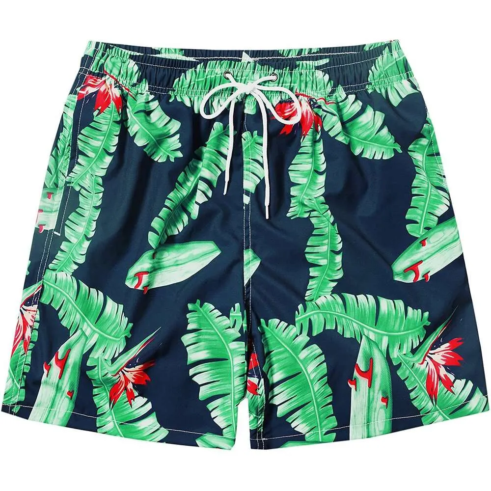 Heren shorts strandbroek snel drogen kan worden gelanceerd, los 5-punts platte hoek zwembroek heren heren grote hete lente badplaats resort