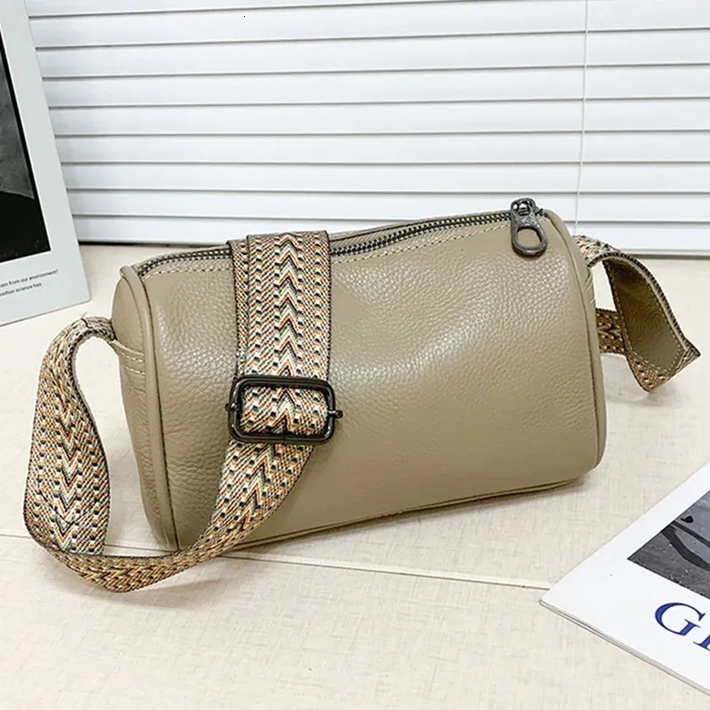 High Quality Soft Genuine Leather Women Shoulder Bag Womens Solid Color Cow Ladies Handbag Female Crossbody Sac 240419