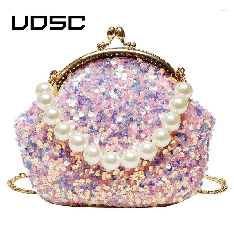 Сумки на плече UOSC Женская сумка 2024 модные блески ужин с перла