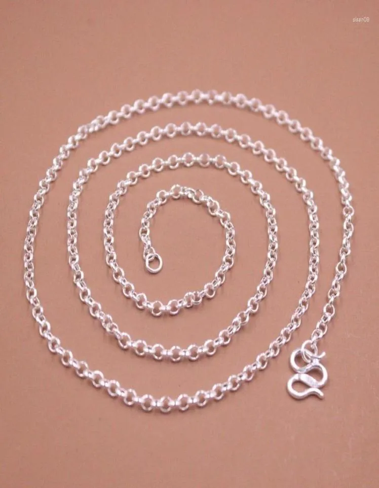 Catene Real Pure S999 Sterling Silver Chain Women 28mm Rolo Cavo Link Collana 78G 60CM8493326