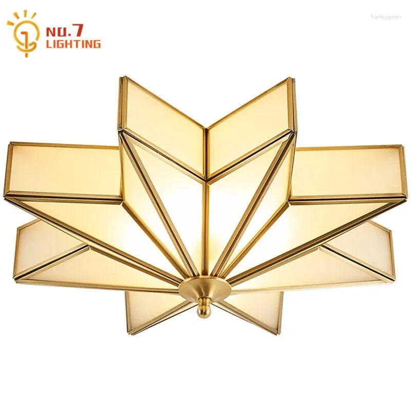 Ceiling Lights Nordic Ins Post-modern Luxury Glass Copper Gold Lustre E27 Led For Bedroom Living/dining Room Hall Study