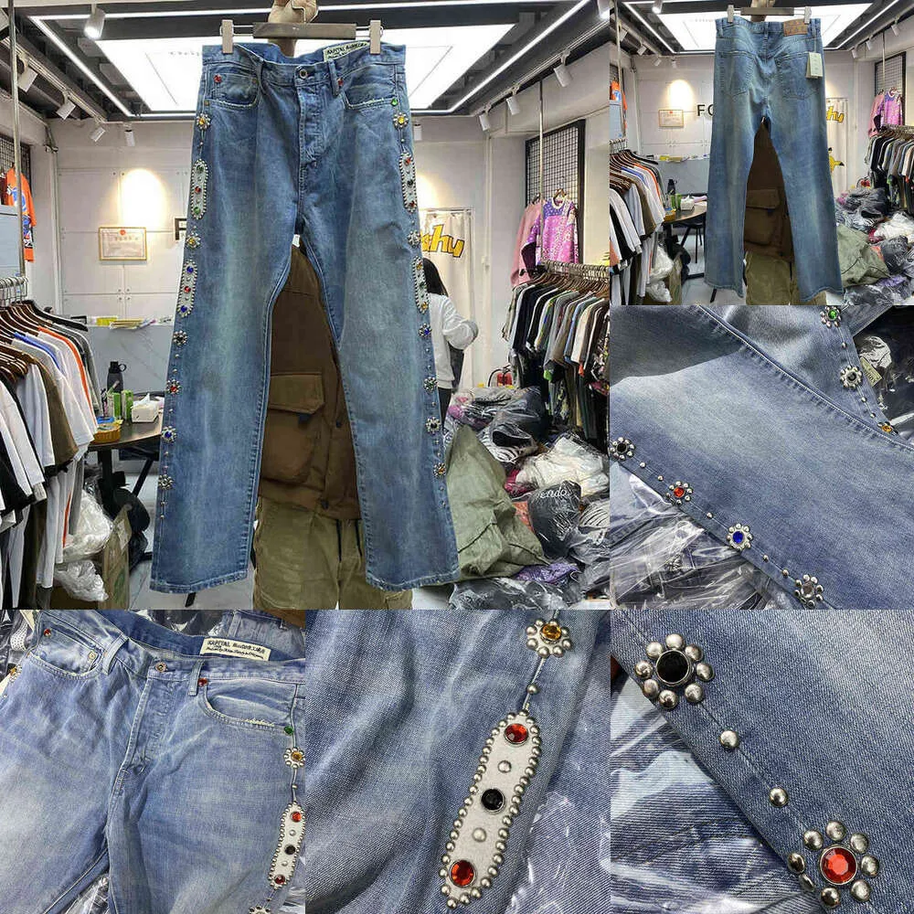Kapital -Jeans Männer Frauen Kapitalhose Vintage gewaschene Edelsteingesteinshosen in der Tag Kleidung T220803