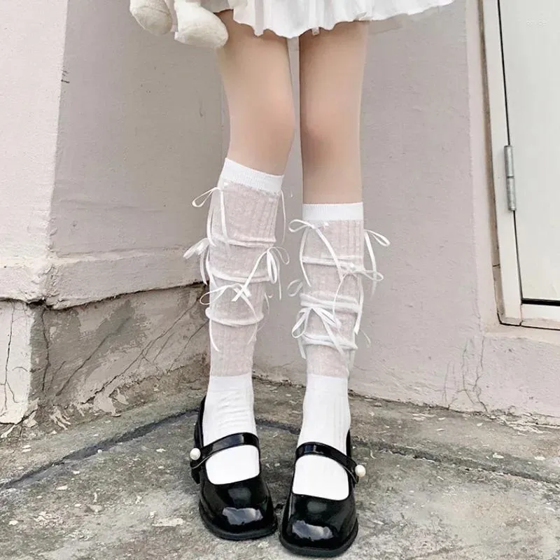 Donne calzini kawaii bowknot ginocchio calze alte coscia carine long lolita jk calzino in stile giapponese