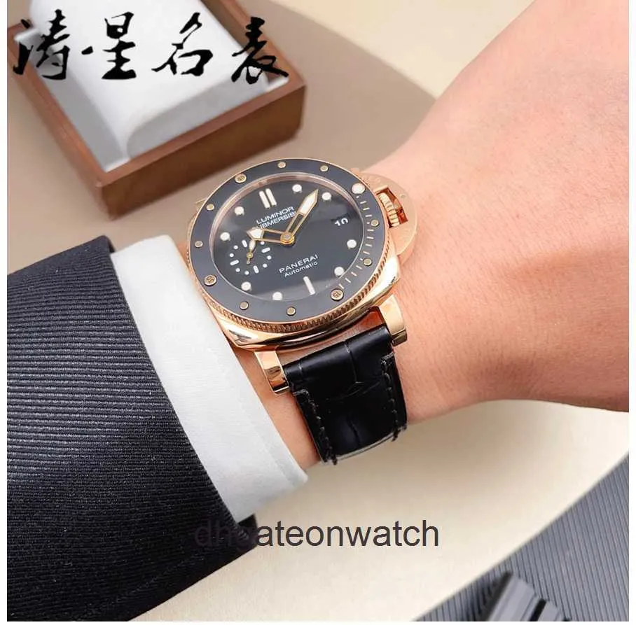 PENERAA High End Designer Watches For Box Diving Series 18K Rose Gold Automatic Mechanical Mens Watch Pam00684 Original 1: 1 avec un logo et une boîte réels