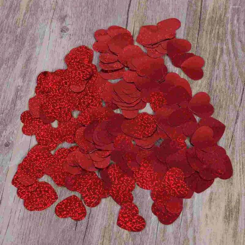 Dekoracja imprezy 200pcs Glitter Hearts Dekoracje stołowe konfetti rozprasza do wystroju ślubnego 30 mm (czerwony)