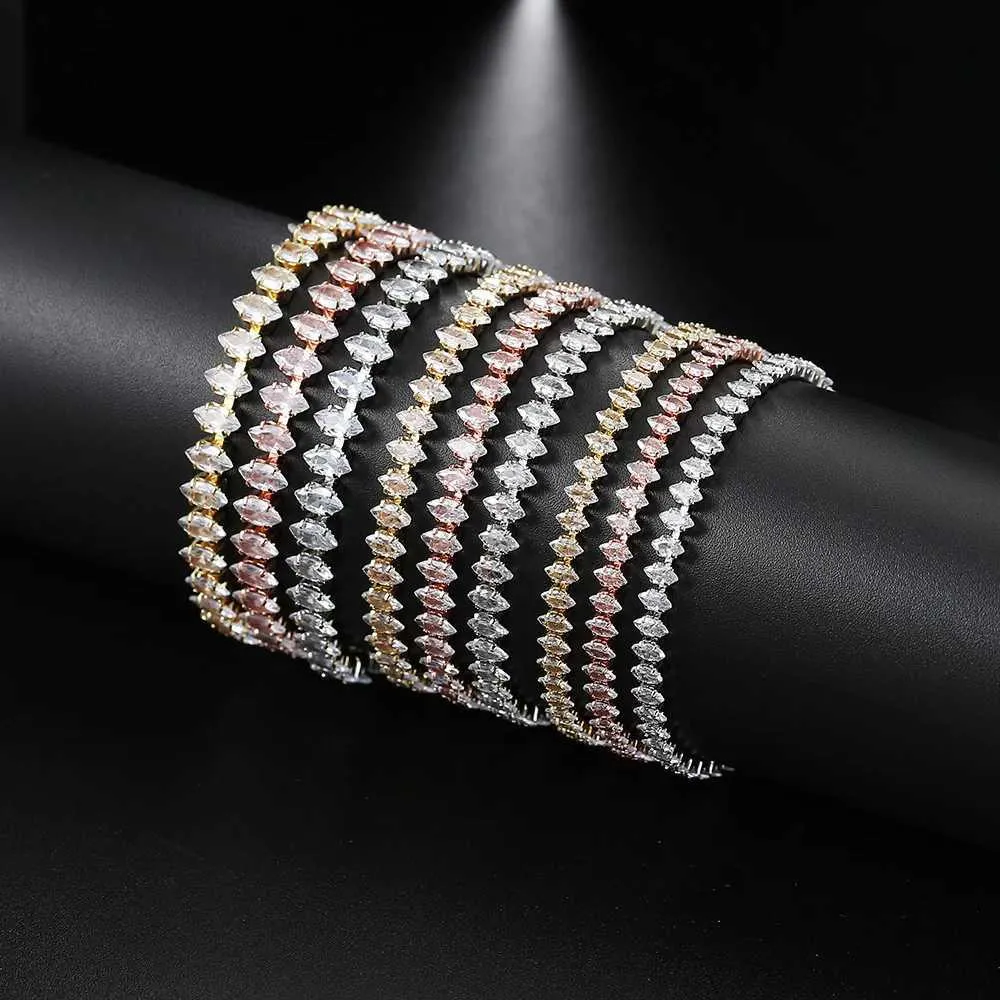 Chain Transparent Eye Shape Diamond AAA Zircon Adjustable Tennis Bracelets for Women Friend Gift New Trendy Jewelry Wedding Party