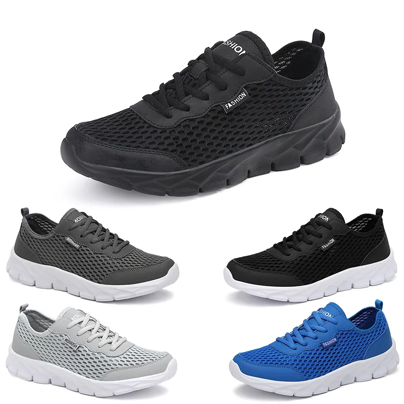 Livraison gratuite hommes femmes chaussures de course basse respirant soft anti-glip confort triple noir clair gris bleu mens entraîneurs sport sneakers gai