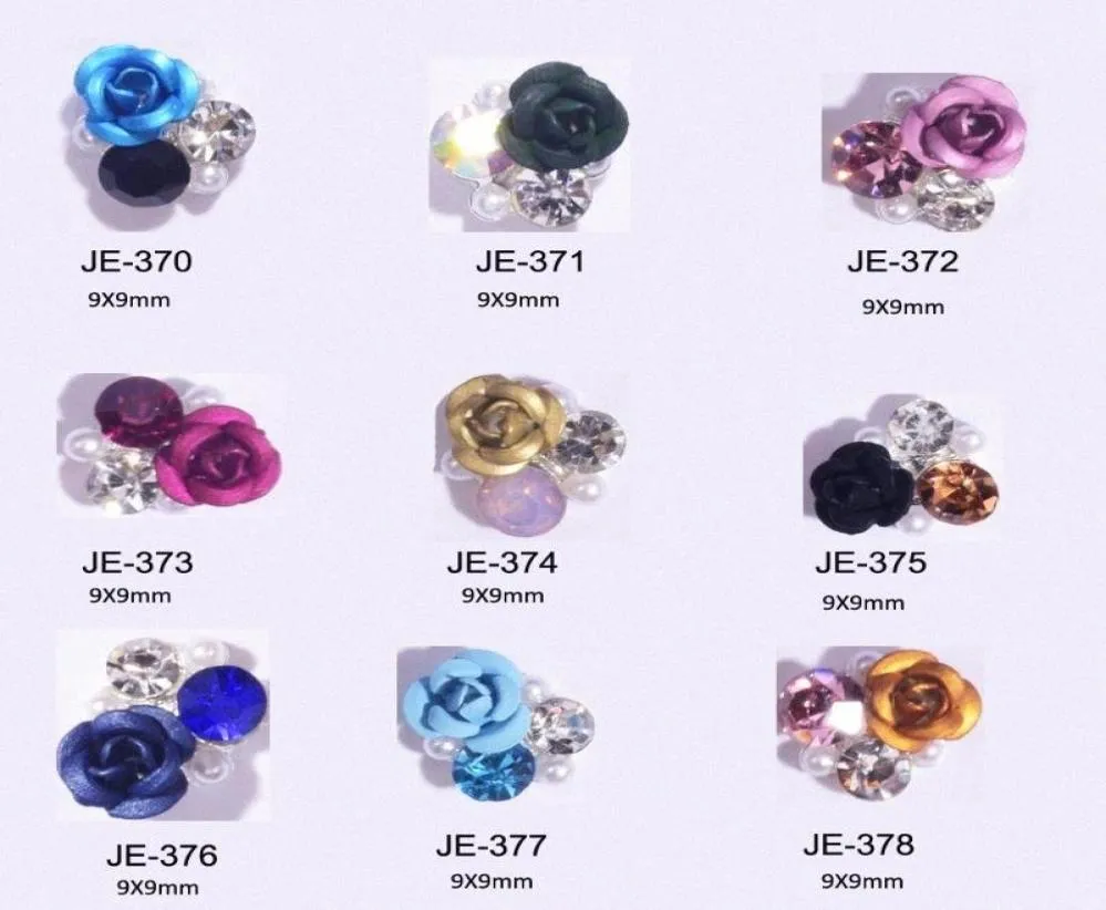 10 pezzi in stile giapponese in lega 3d nail art 3d acrilico rosa decorazione fiore di cristallo strass per giardini per unghie forniture per gioielli 99mm O9883728