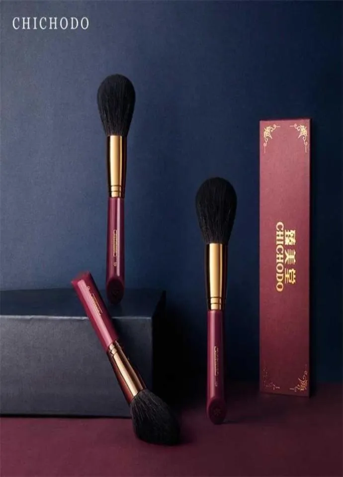 Chichodo Make -up Brushluxurious Red Rose Series Hoge kwaliteit Grijze ratten Haarpoeder Briever Cosmetic Toolnatural Beauty 2111192456919