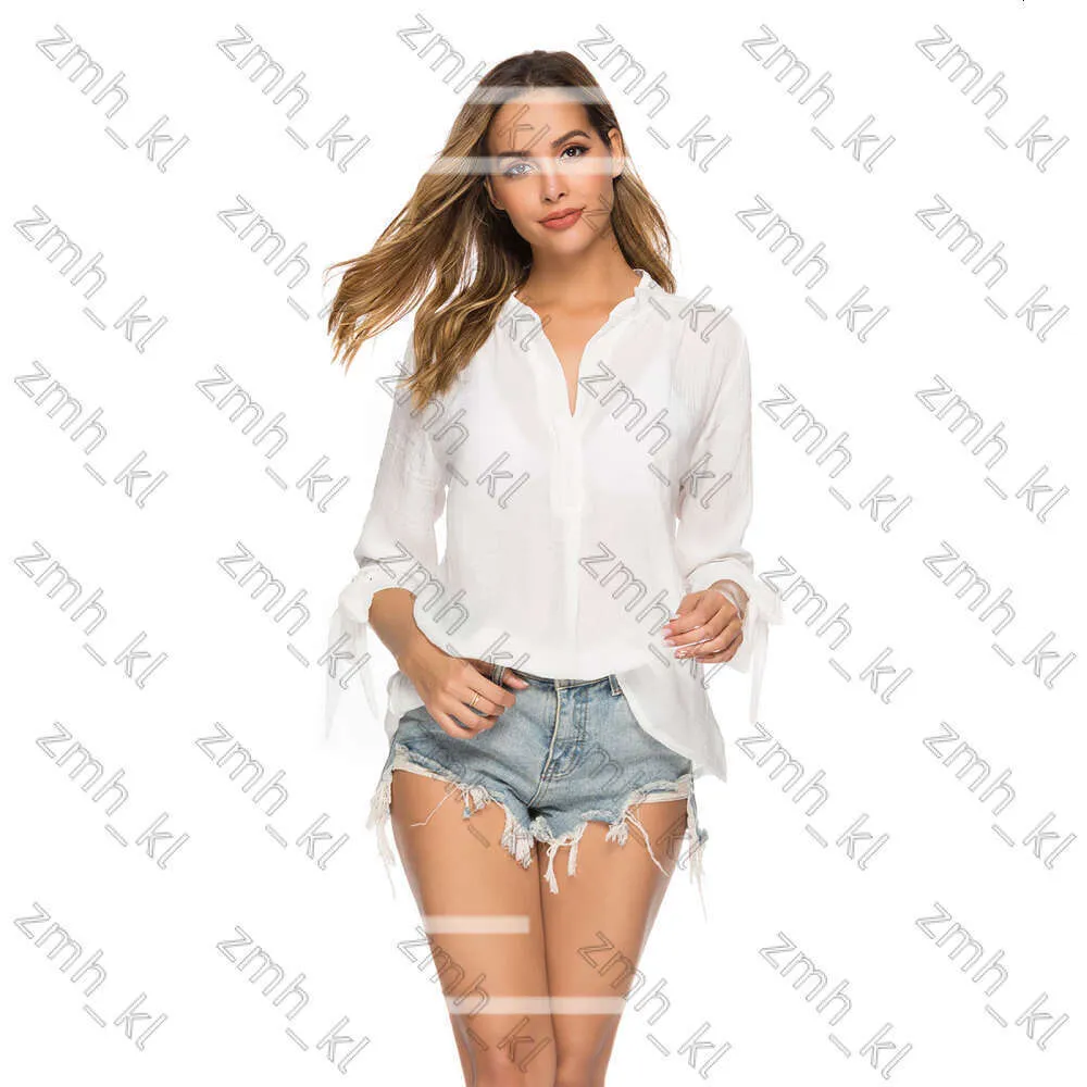 Fashion Designer Women T Shi Summer Ship White White Women's Shi Quaer Slevate a V-Neck Bow sho e versatile tee shi unica dimensione adatta a tutte le alta qualità 503