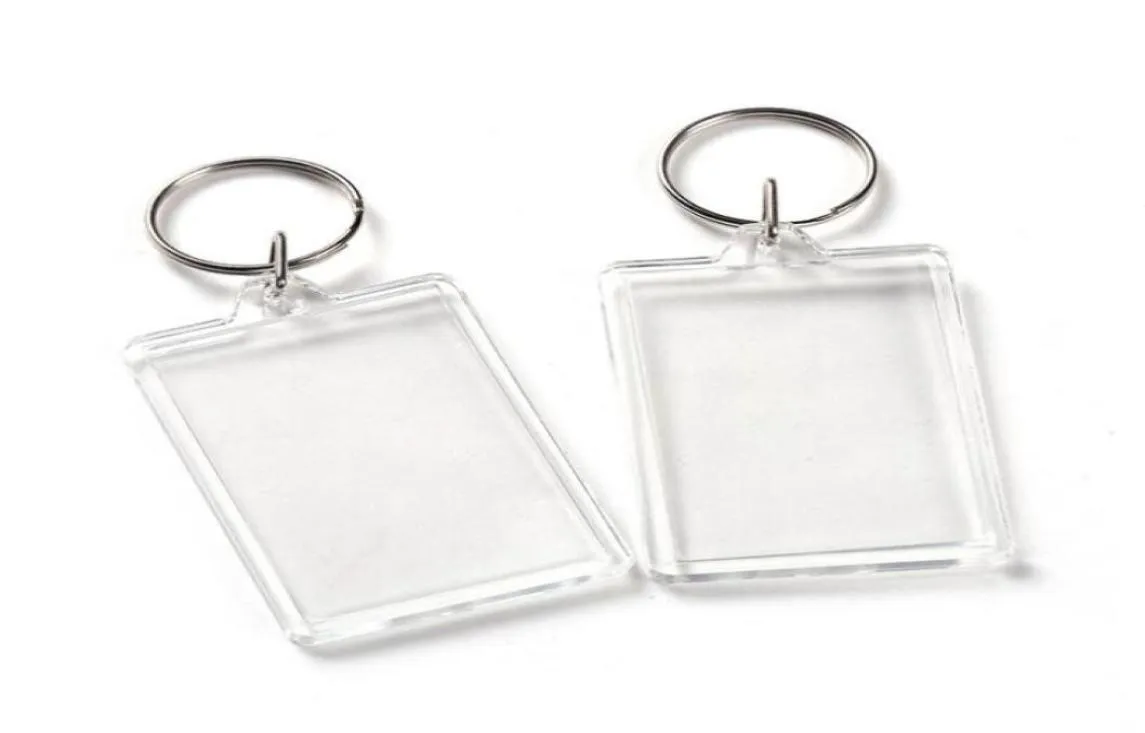 Duidelijke Acryl Plastic Blank Keyrings Voeg Passpoort PO Frame Keychain Picture Frame Keyrings Party Gift LX23296730661 in