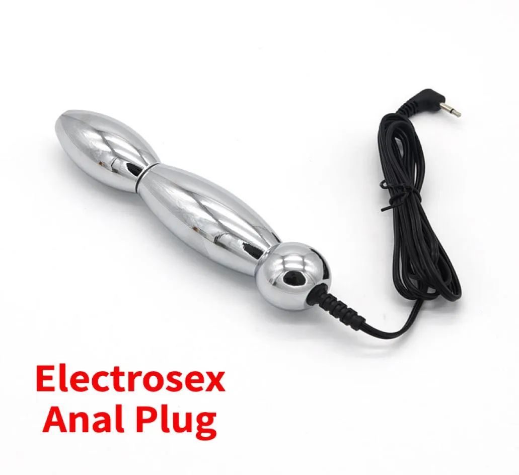 Elektro bipolär anal plug elchock metall rumpa uppskattning vaginal elektroexelektrodstimulering för män kvinnor 2106189637265
