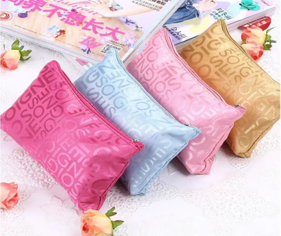Nuove piccole lettere sacchetto cosmetico femmina borse per trucco coreano per viaggi per lo stoccaggio necessario per regali promozionali7661675