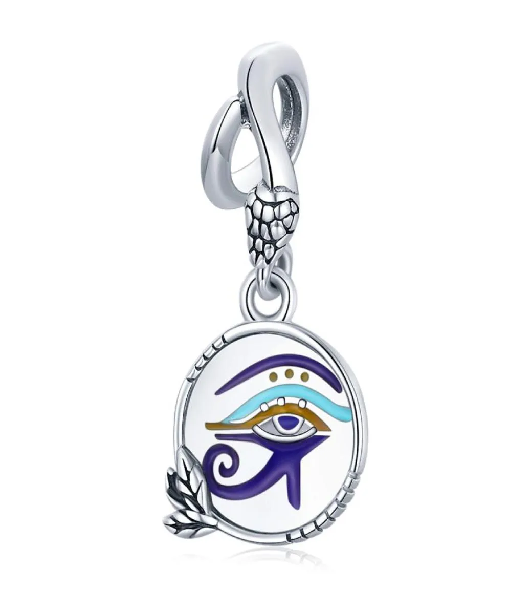 Mélange Design 100 925 Siltling Silver Egyptian Twin Eyes Charms Pendant Mystery Retro Eye Perles de bricolage Accessoires Fit Bracelet Gift1694116