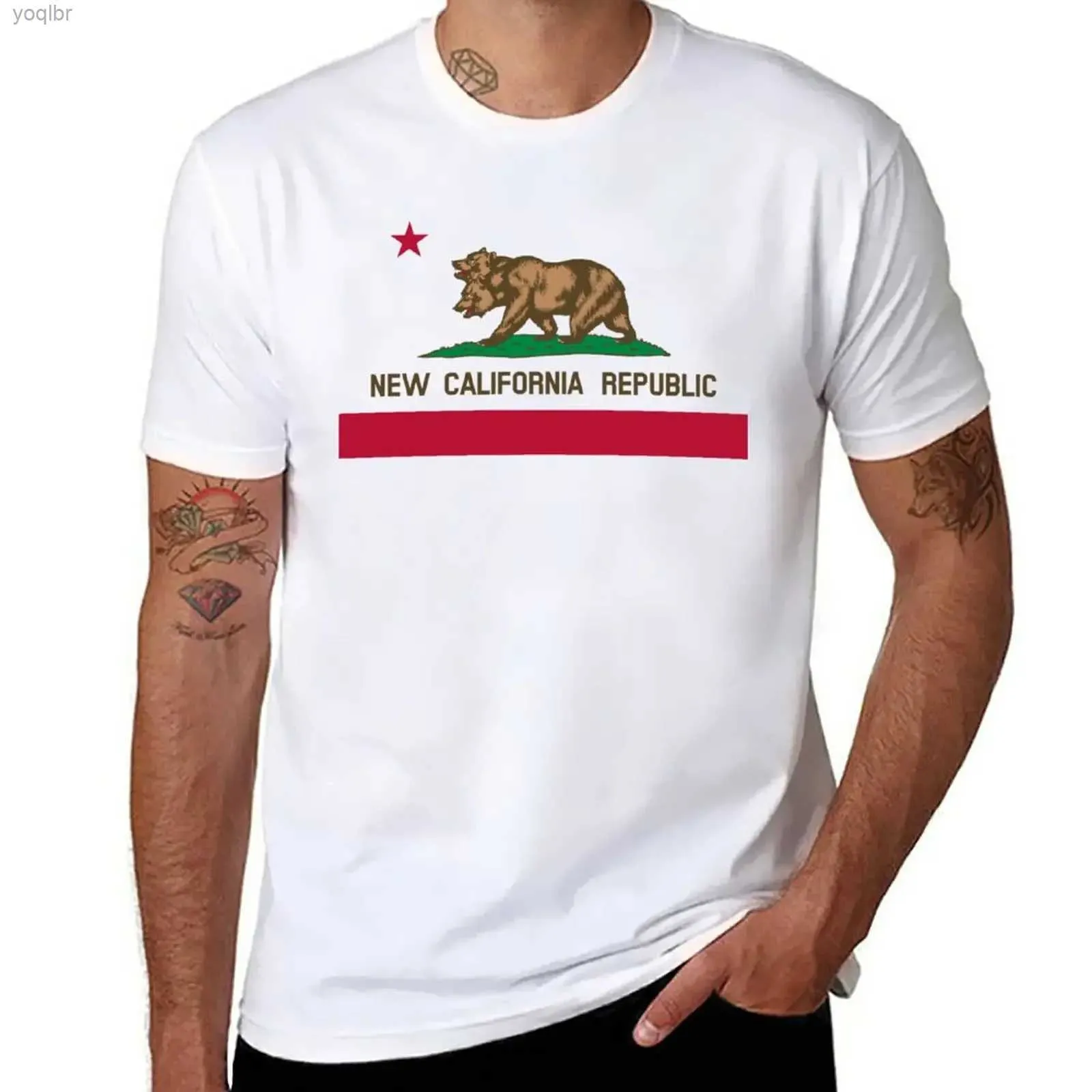 Herren T-Shirts Sommer Top Customized T-Shirt Herren Plain T-Shirt New California Republic Flaggen T-Shirt Herren Kleidung Harajuku Graphicl2405