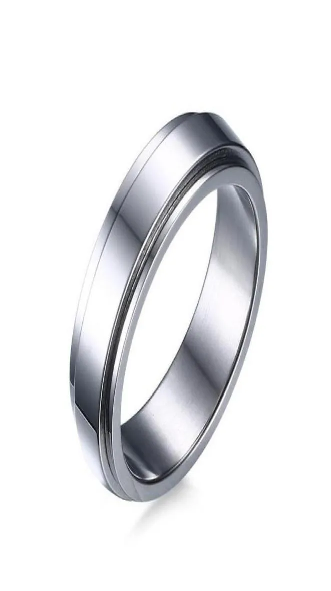 6mm Spinner Ring Men Stainless Steel Double Loop Design Biker Jewelry7258055