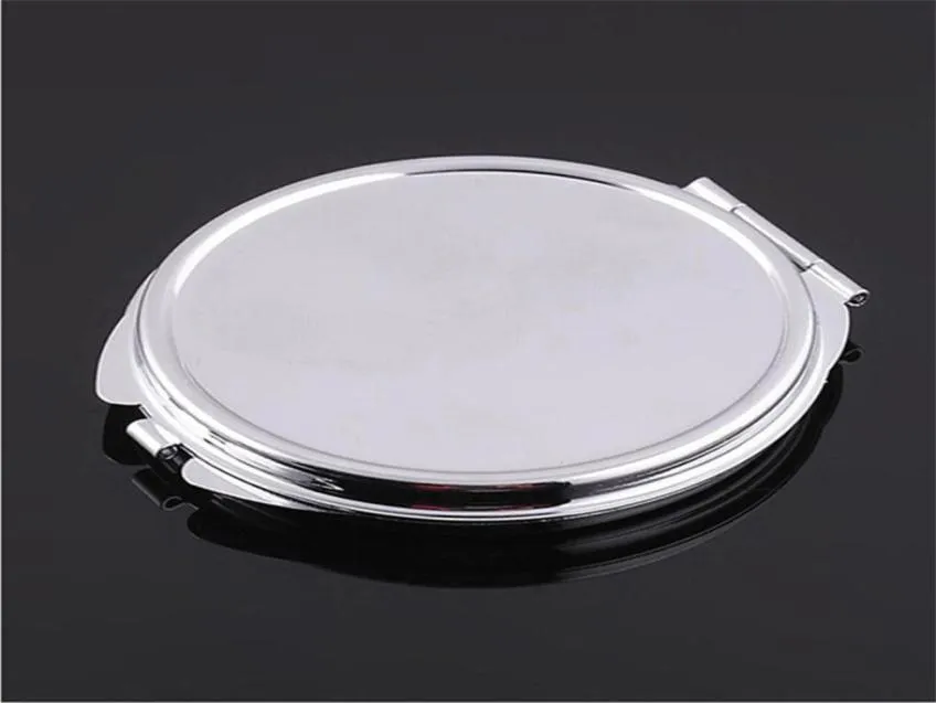 10pcs Miroir compact en argent compact Miroir de maquillage métallique Round Miroir Promotionnel pour Noël T2001147366786