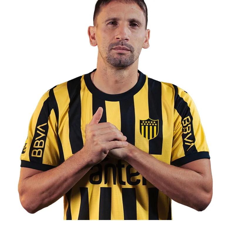 24/25 Penarol F. Torres Mens Soccer Jerseys 2025 1er anniversaire Penarol Rodriguez 2025 Home Yellow Black Away Grey Football Shirt Short à manches courtes