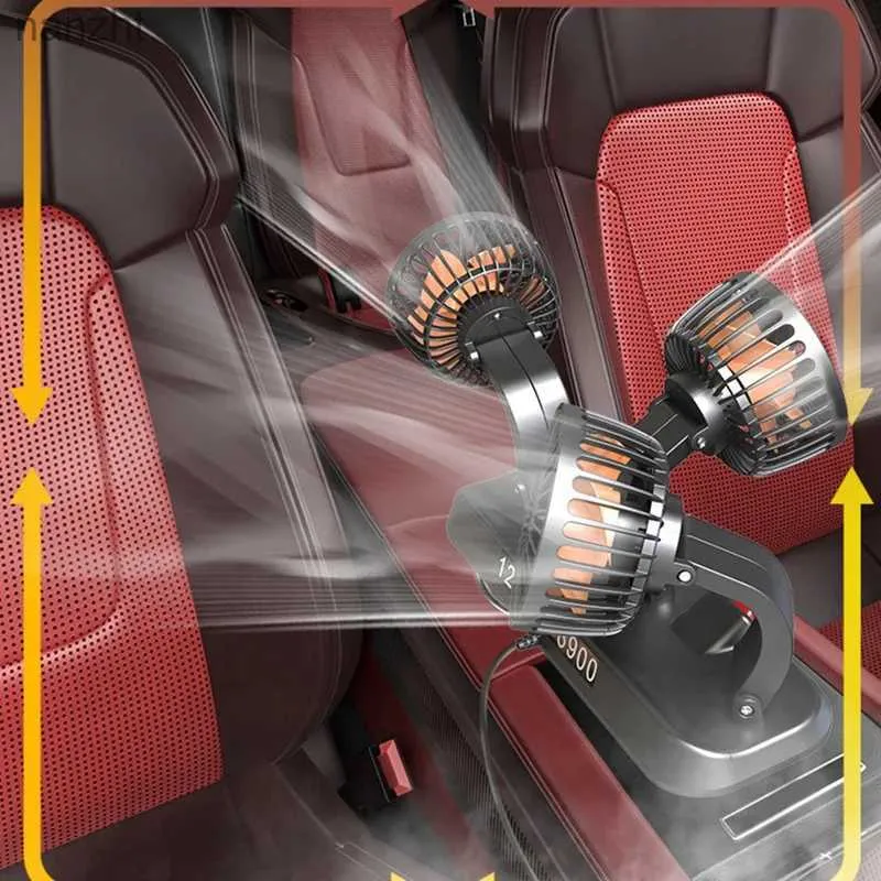 Ventiladores elétricos 1 ventilador elétrico de cabeça dupla multifuncional para fãs de carros caminhões fortes wind USB interfacewx