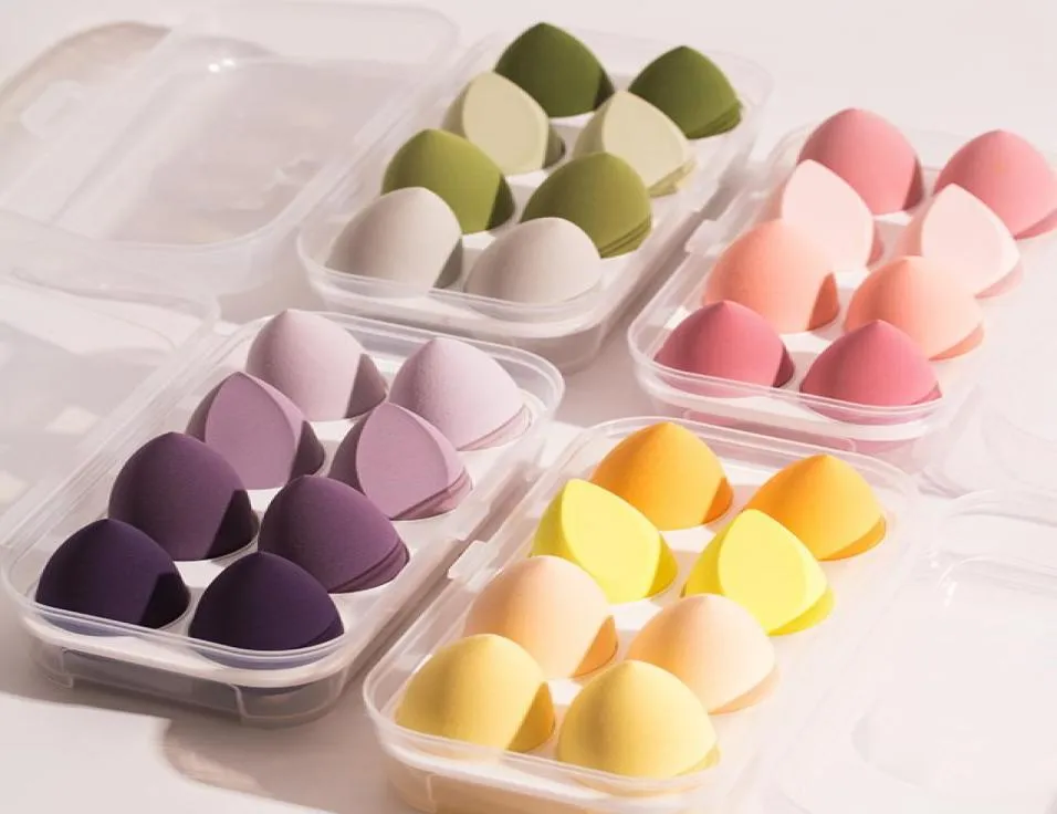 4pcs 8pcs Makeup Sponge с коробкой фундаментальной пудрой румяной набор для макияжа набор для инструментов яичные губки косметические слоеного держателя6602834