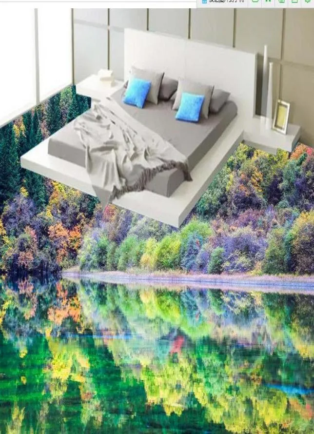 PVC Flooring Jiuzhaigou Paysage peinture 3d étage peinture sols2668047