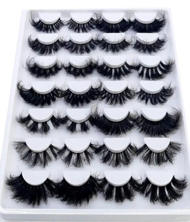 False Eyelashes 14 Pairs Fluffy Lashes 25mm 3D Mink Long Thick Natural Whole Vendors Makeup2044017