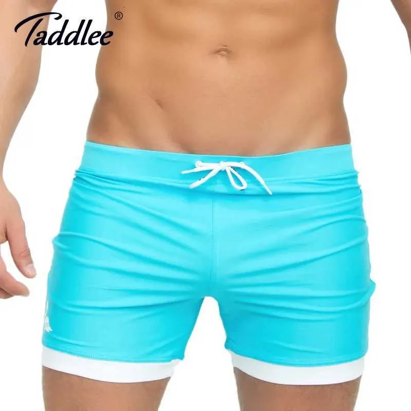 Swimwear maschile taddlee marca da bagno da bagno da bagno relè a blu solido blu più taglia XXL Shorts Surfing Nuovo Q240429