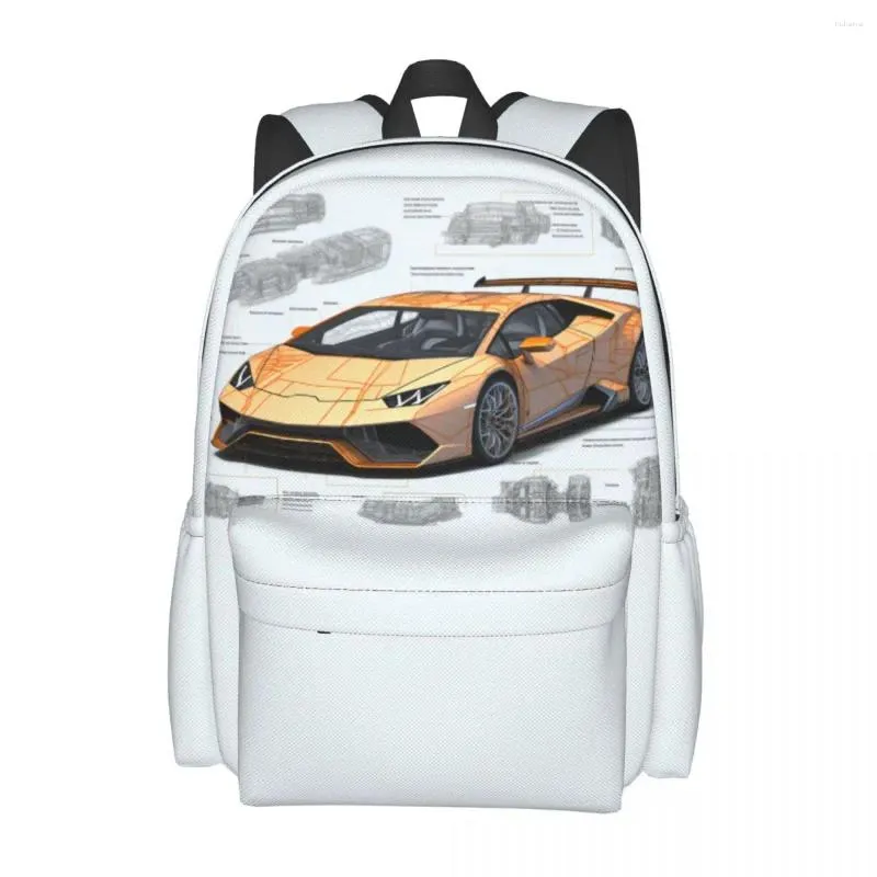 Rugzak Noble Sports Car Traceping Women Polyester Cycling Backpacks Soft Funny High School Bags Rucksack