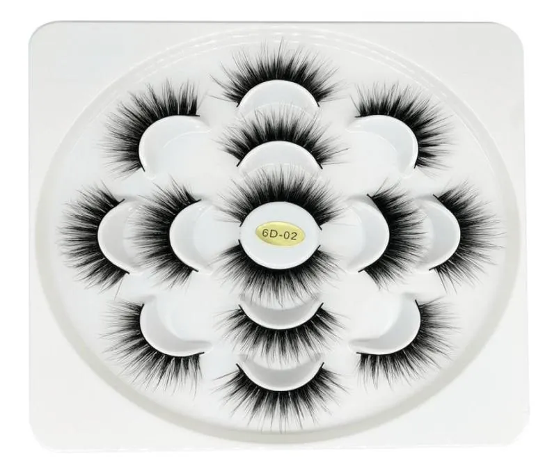 7 Paies Natural Faux Cons de cils faux cils longs longs 6d Synthétique Hair Lashes Couss Extension pour maquillage2731216