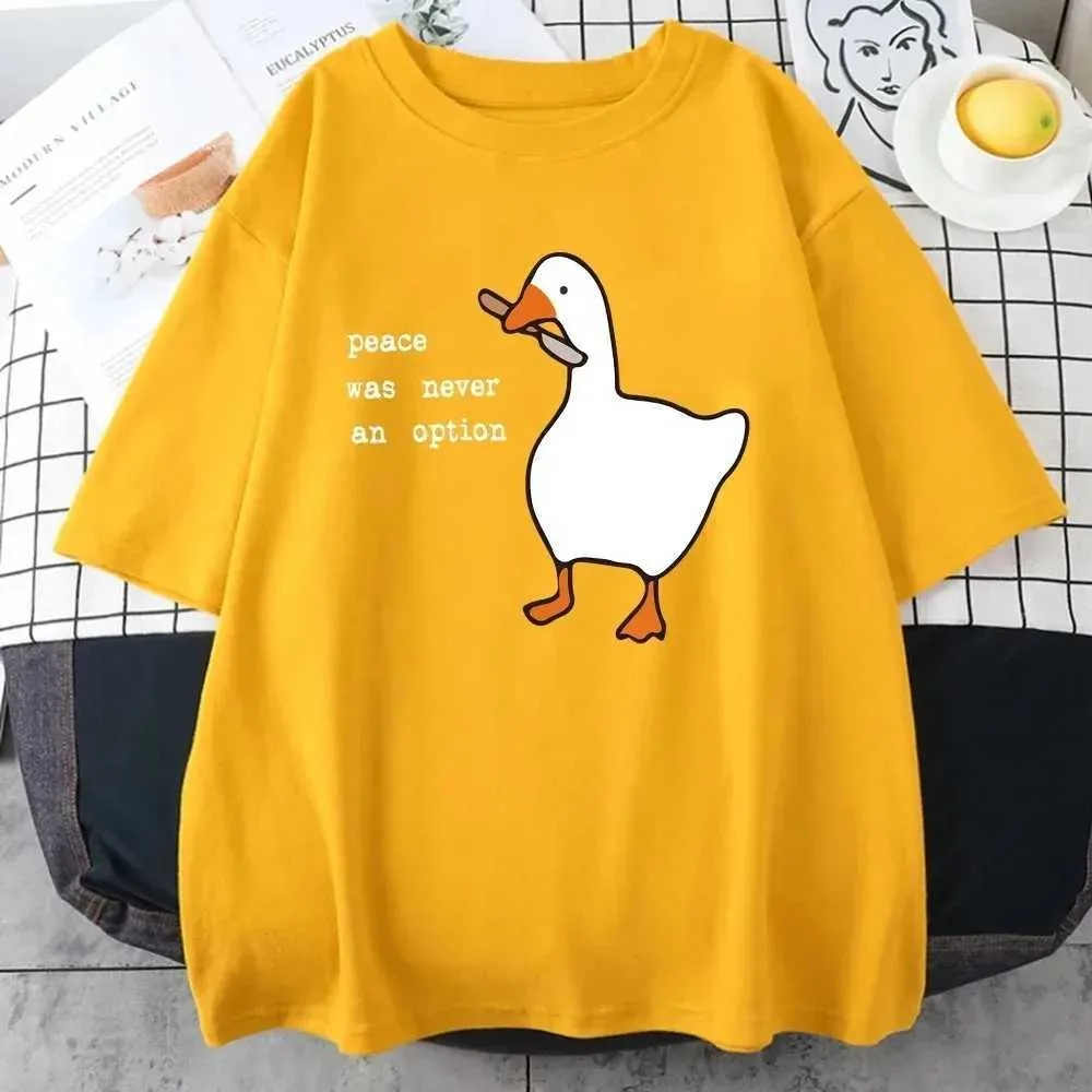 T-shirts masculins pour hommes de canard t-shirt T-shirt lettre imprimée t lâche et confortable strt court slve t-shirt surdimensionné des vêtements pour hommes y240429