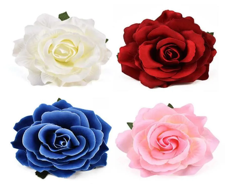30pcs 9cm Grands têtes de fleurs de soie rose artificielle pour décoration de mariage Boîte à cadeau de couronne de bricolage Scrapbooking Craft Fake Flowers 211221178855
