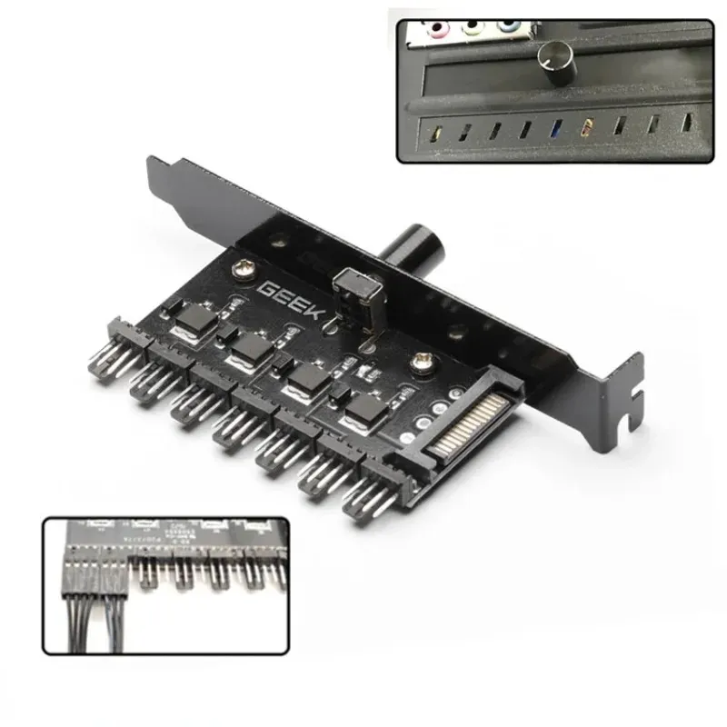 Computer -Chassis -Lüftergeschwindigkeitskontrolle 3 -Pin/4 -Pin Schrittless Variable Drehzahlkühlergeschwindigkeit Controller Computerzubehör