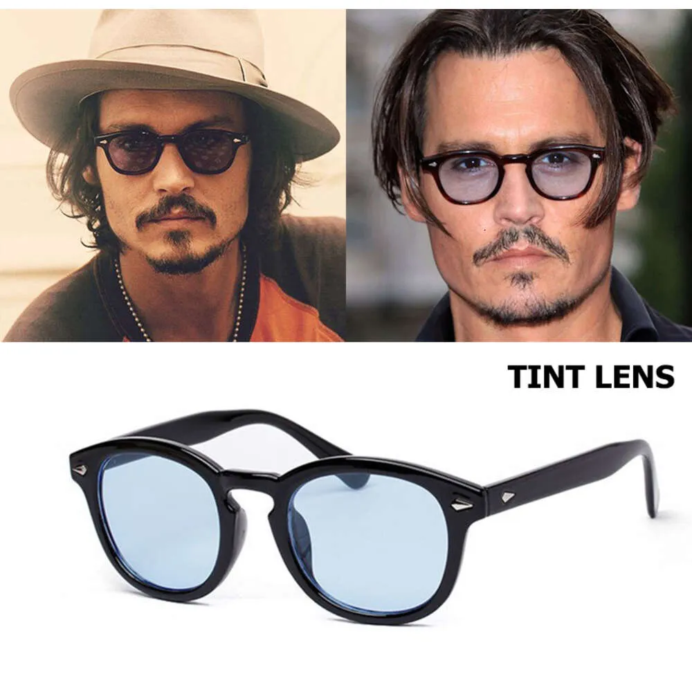 Nueva moda Johnny Depp Gafas de sol redondo Tinte Tint Ocean Lens Design Party Party Show Glasses Oculos de Sol