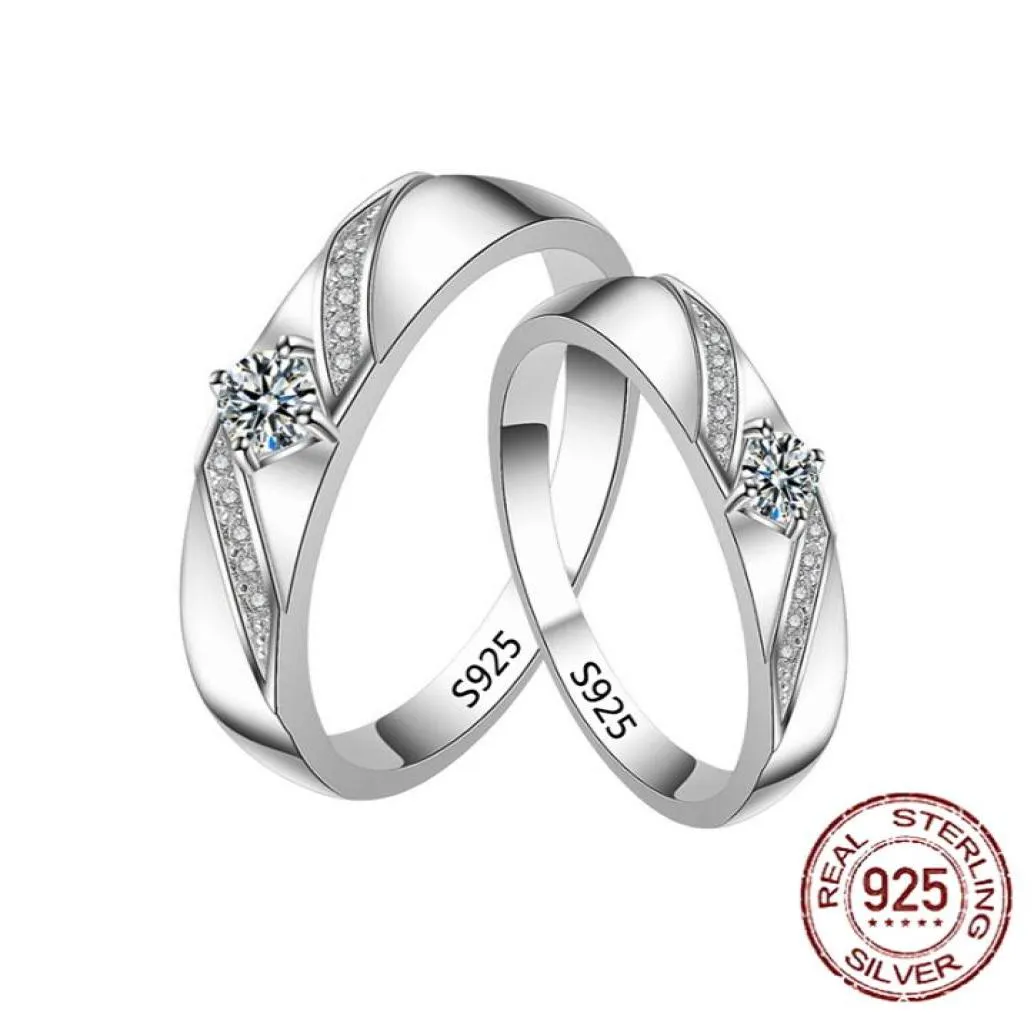 925 Juego de anillo de boda de plata esterlina para mujeres dama dama aniversario joyería fina J2869420729
