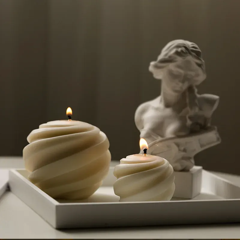 Bougies rotatives planète silicone bougies moule 3d Spirale sculpture bougies de fabrication de bougies bricolage