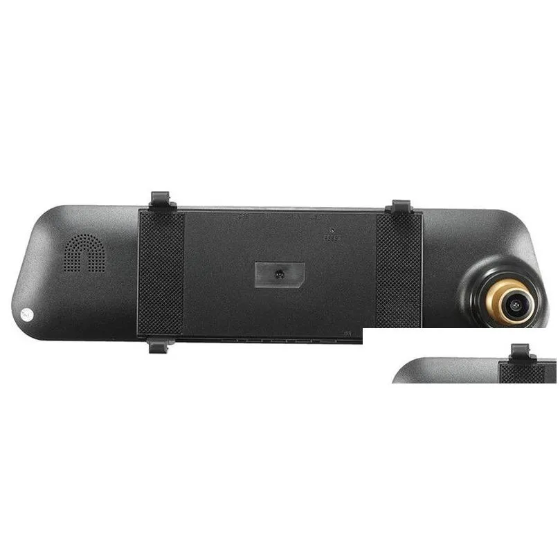 Car Dvr Car Dvrs 4.3 Dvr Rear View Mirror Video Recorder Dual Lens 1080P Fl Hd 140° Wide Angle G-Sensor Loop Recording Motion Detectio Dhagw