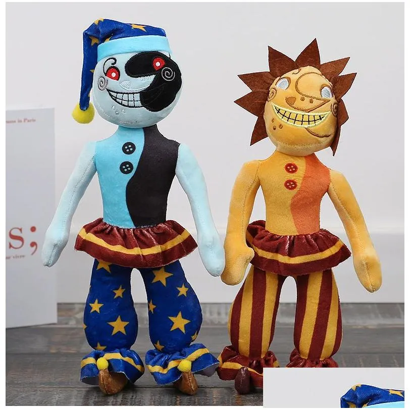 Animais de pelúcia de pelúcia 12-30cm fnaf sundrop e moondrop p brinquedo de segurança brecha sunrise boss jogo bonecas bonecas para crianças grow parlation brinuys dhjzm